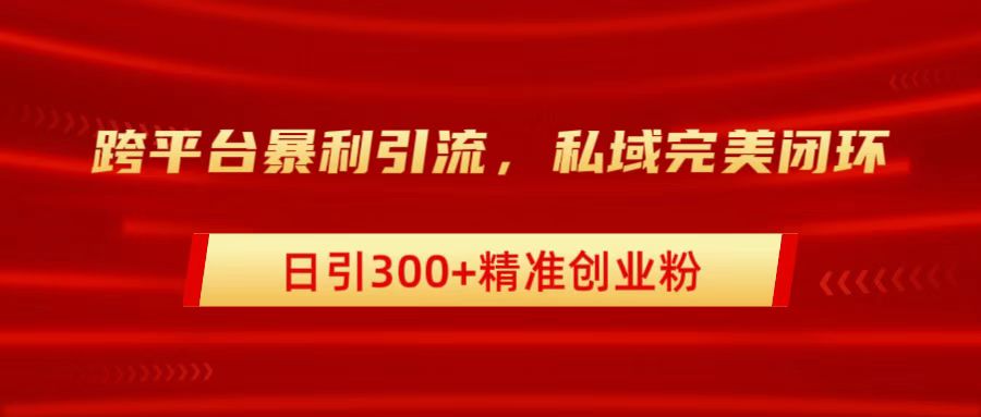 跨平台暴力引流，私域完美闭环，日引300+精准创业粉-欧乐副业网