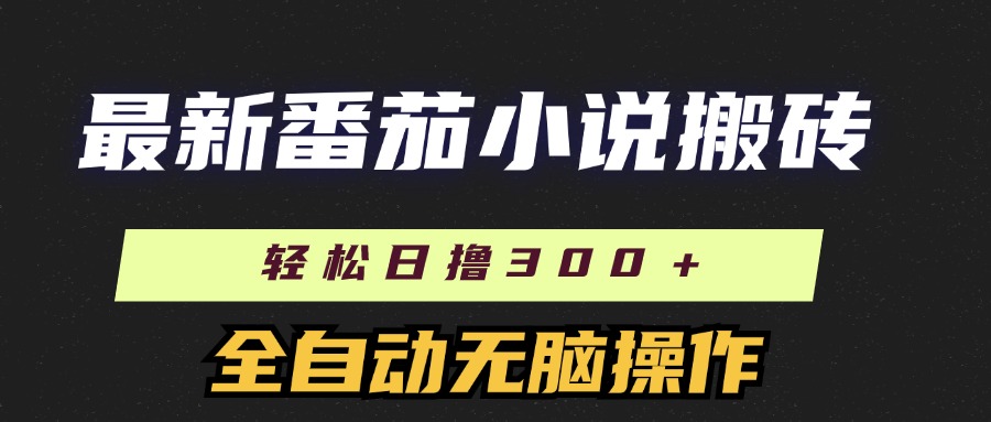 最新番茄小说搬砖，日撸300＋！全自动操作，可矩阵放大-欧乐副业网