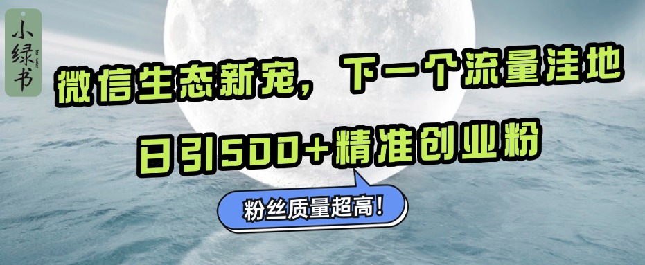 微信生态新宠小绿书:下一个流量洼地,粉丝质量超高,日引500+精准创业粉,-欧乐副业网