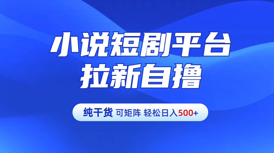 【纯干货】小说短剧平台拉新自撸玩法详解-单人轻松日入500+-欧乐副业网