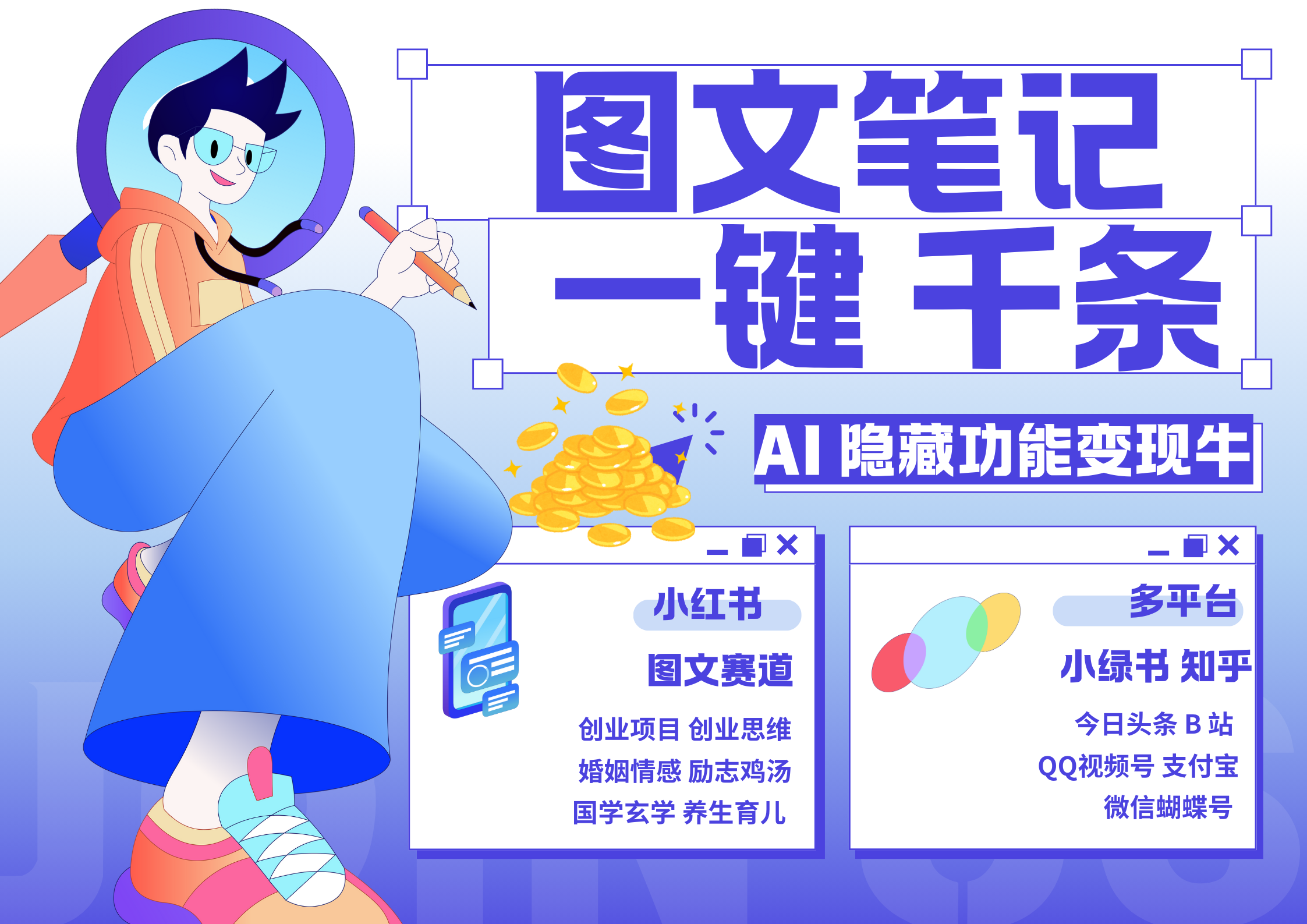 小红书小绿书 秒生图文一键千条 轻松变现3W+-欧乐副业网