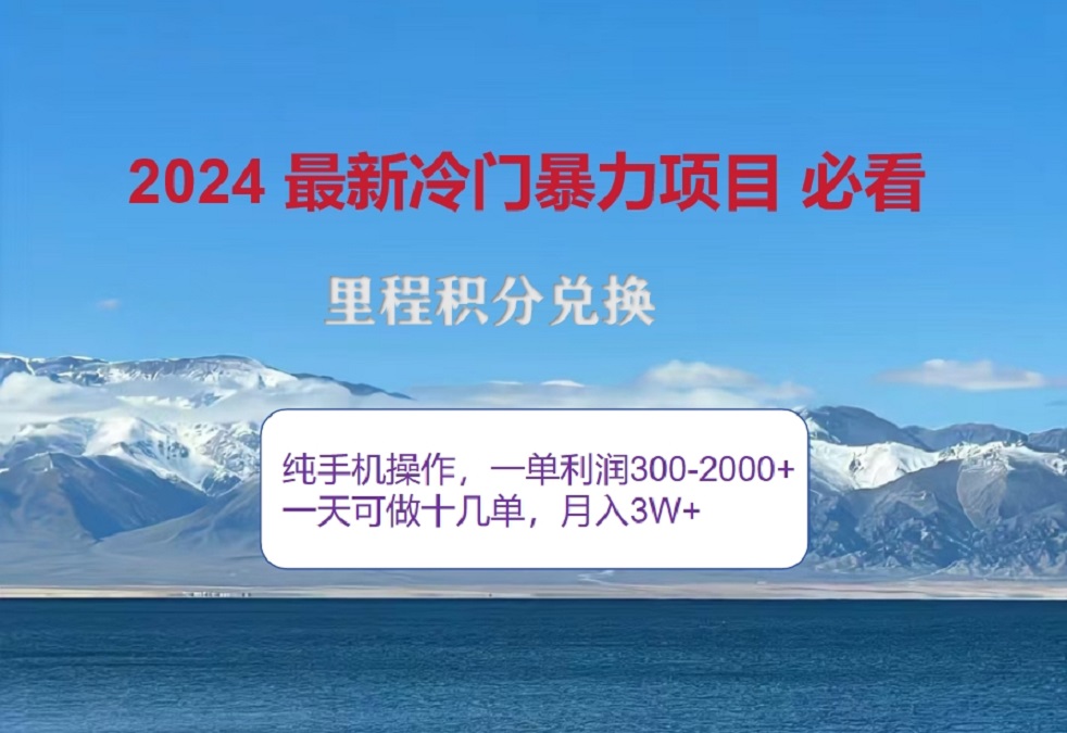 2024惊爆冷门暴利！出行高峰来袭，里程积分，高爆发期，一单300+—2000+，月入过万不是梦！-欧乐副业网