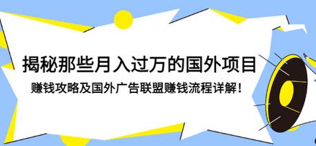 【副业项目3441期】揭秘那些月入过万的国外项目，赚钱攻略及国外广告联盟赚钱流程详解-欧乐副业网