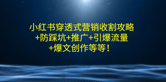 【副业项目3458期】小红书穿透式营销收割攻略+防踩坑+推广+引爆流量+爆文创作（小红书的营销方法策略）-欧乐副业网