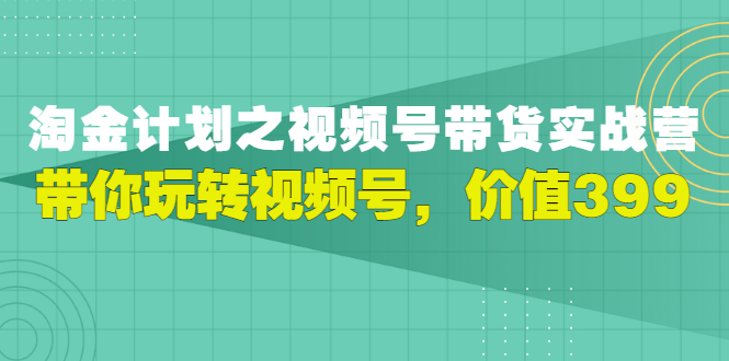 【副业项目3517期】胡子·淘金计划之视频号带货实操教程，带你玩转视频号（视频号带货怎么操作）-欧乐副业网