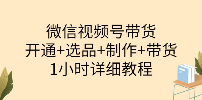 【副业项目3940期】陈奶爸·微信视频号带货：开通+选品+制作+带货（1小时详细教程）-欧乐副业网