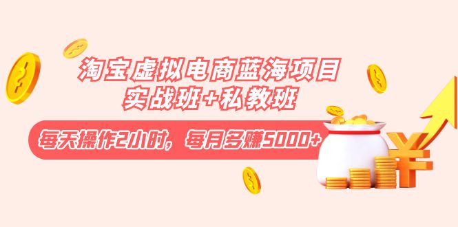 【副业项目4366期】淘宝虚拟电商蓝海项目实战班+私教班：每天操作2小时，每月多赚5000+-欧乐副业网