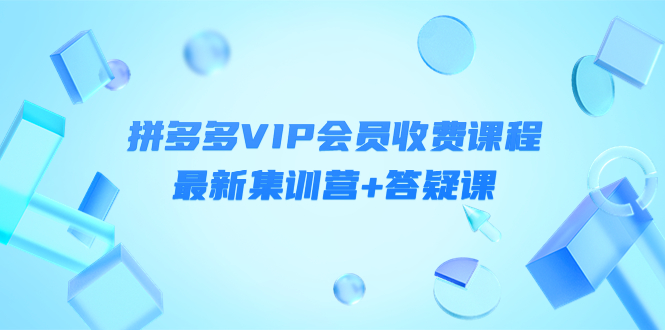 【副业项目4426期】某社群·拼多多VIP会员收费课程，最新集训营+答疑课-价值3299元-欧乐副业网
