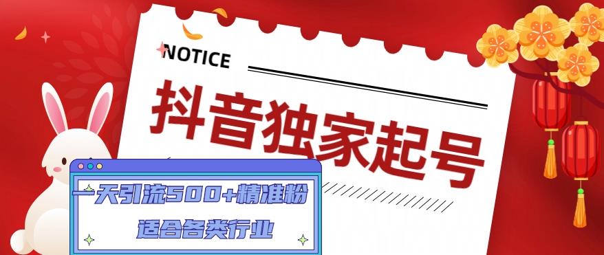 【副业项目5106期】抖音独家起号，一天引流500+精准粉，适合各类行业（9节视频课）-欧乐副业网