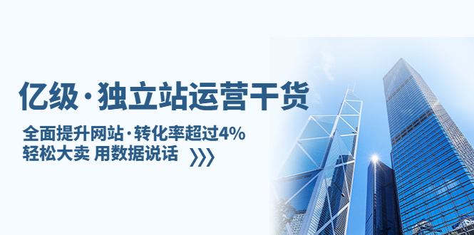 【副业项目5408期】亿级·独立站运营干货：全面提升网站·转化率超过4%，轻松大卖 用数据说话-欧乐副业网