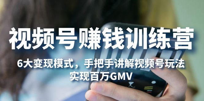 【副业项目5296期】视频号赚钱训练营：6大变现模式，对平台的各项功能详细讲解，实现百万GMV-欧乐副业网