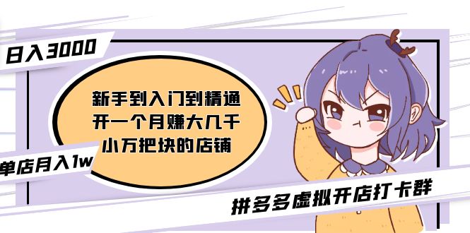 【副业项目5202期】拼多多虚拟开店打卡群：入门到精通（昨日群里有小伙伴日入3000+）-欧乐副业网