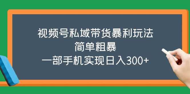 【副业项目5627期】视频号私域带货暴利玩法，简单粗暴，一部手机实现日入300+-欧乐副业网