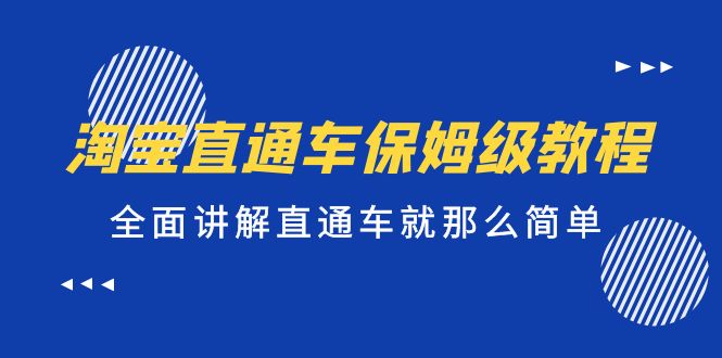 【副业项目5451期】淘宝直通车保姆级教程，全面讲解直通车就那么简单！-欧乐副业网