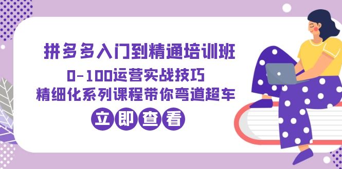 【副业项目6297期】2023拼多多入门到精通培训班：0-100运营实战技巧 精细化系列课带你弯道超车-欧乐副业网