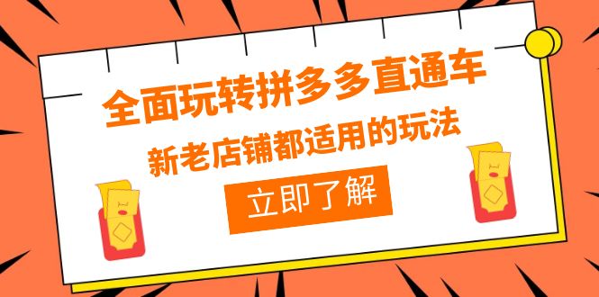 【副业项目6359期】全面玩转拼多多直通车，新老店铺都适用的玩法（12节精华课）-欧乐副业网
