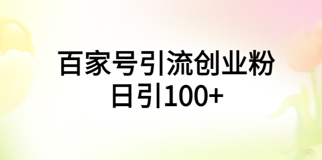 【副业项目6009期】百家号引流创业粉日引100+有手机电脑就可以操作-欧乐副业网