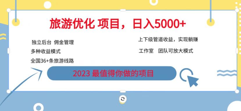 【副业项目6884期】旅游项目最新模式，独立后台+全国35+线路，日入5000+【揭秘】-欧乐副业网