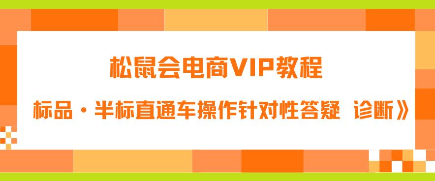 【副业项目6373期】松鼠会电商VIP教程：松鼠《付费推广标品·半标直通车操作针对性答疑&诊断》-欧乐副业网