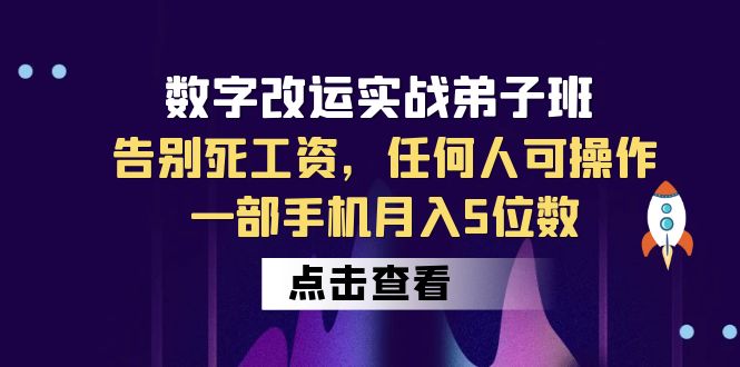【副业项目6430期】数字 改运实战弟子班：告别死工资，任何人可操作，一部手机月入5位数-欧乐副业网