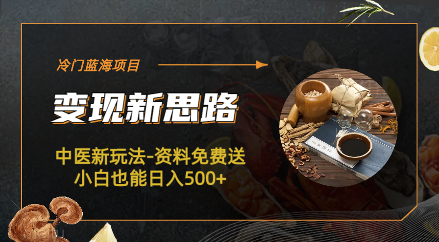 【副业项目6563期】冷门蓝海项目-中医新玩法-资料免费送小白也能日入500+-欧乐副业网