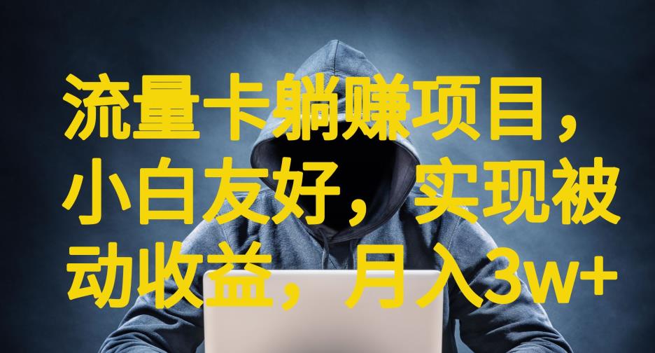 【副业项目6842期】流量卡躺赚项目，小白友好，开设后台，实现被动收益，只要出卡，就能一直赚钱，利润高昂【揭秘】-欧乐副业网