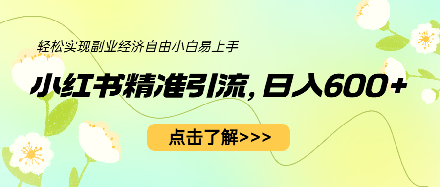 【副业项目6650期】小红书精准引流，小白日入600+，轻松实现副业经济自由（教程+1153G资源）-欧乐副业网