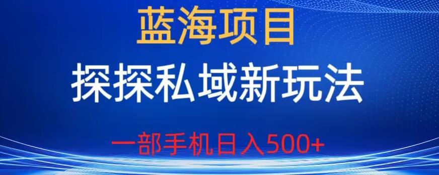 【副业项目6894期】蓝海项目，探探私域新玩法，一部手机日入500+很轻松【揭秘】-欧乐副业网