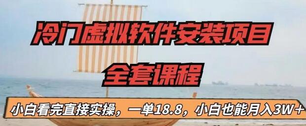 【副业项目6919期】冷门虚拟软件安装项目，一单18.8，小白也能月入3W＋-欧乐副业网
