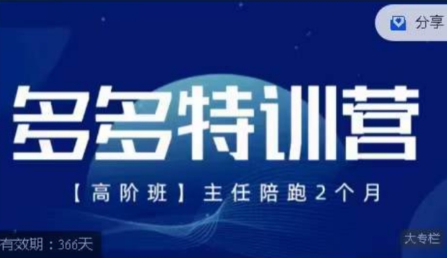 【副业项目7488期】纪主任·多多特训营高阶班，拼多多最新玩法技巧落地实操-欧乐副业网