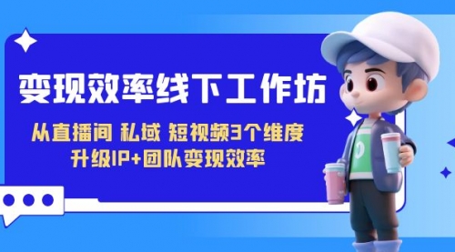 【副业项目7241期】变现-效率线下工作坊，从直播间、私域、短视频3个维度 升级IP+团队变现效率-欧乐副业网