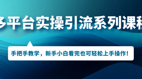 【副业项目7293期】多平台实操引流系列课程，手把手教学，新手小白看完也可轻松上手引流操作！-欧乐副业网