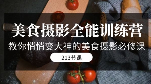 【副业项目7634期】美食摄影-全能特训营，教你悄悄变大神的美食摄影必修课（8套课程-213节）-欧乐副业网