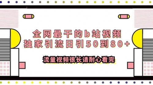 【副业项目8119期】全网最干的b站视频独家引流日引50到80+-欧乐副业网