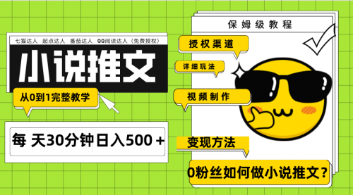 【副业项目8160期】Ai小说推文每天20分钟日入500＋授权渠道-欧乐副业网