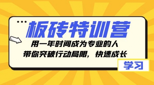 【副业项目8289期】板砖特训营，用一年时间成为专业的人，带你突破行动局限，快速成长-欧乐副业网