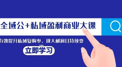 【副业项目8291期】全域公+私域盈利商业大课，有效提升私域复购率，放大利润且持续变现-欧乐副业网