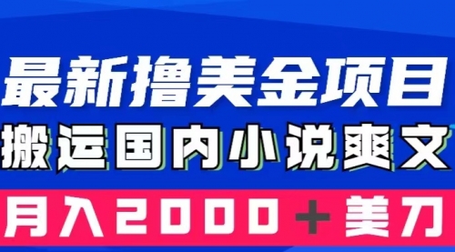 【副业项目8408期】国内小说爽文搬运到国外，复制粘贴一月2000+美金-欧乐副业网