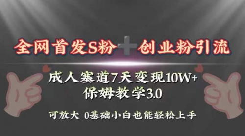 【副业项目8506期】成人用品赛道7天变现10w+保姆教学3.0-欧乐副业网