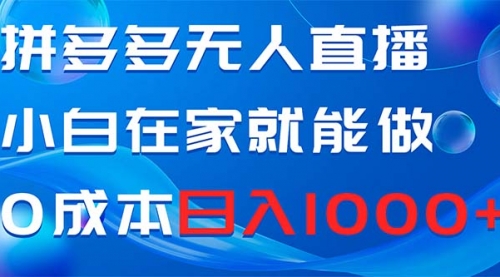 【副业项目8603期】拼多多无人直播，小白在家就能做，0成本日入1000+-欧乐副业网