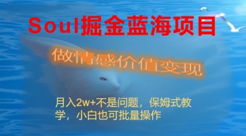 【副业8669期】Soul掘金蓝海项目细分赛道，做情感价值变现，月入2w+不是问题-欧乐副业网