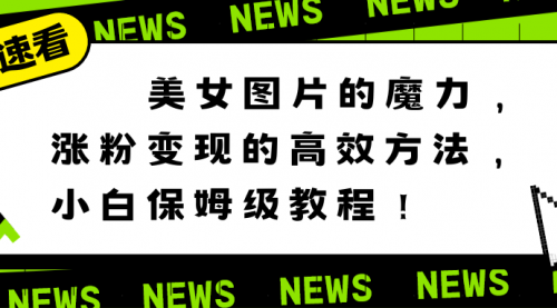 【副业8733期】美女图片的魔力，涨粉变现的高效方法，小白保姆级教程！-欧乐副业网