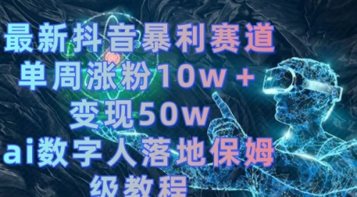 【副业8738期】最新抖音暴利赛道,单周涨粉10w+变现50w的ai数字人落地保姆级教程-欧乐副业网