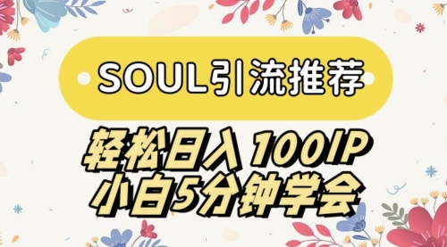 【副业9006期】SOUL引流推荐 轻松日入100IP 小白5分钟学会-欧乐副业网
