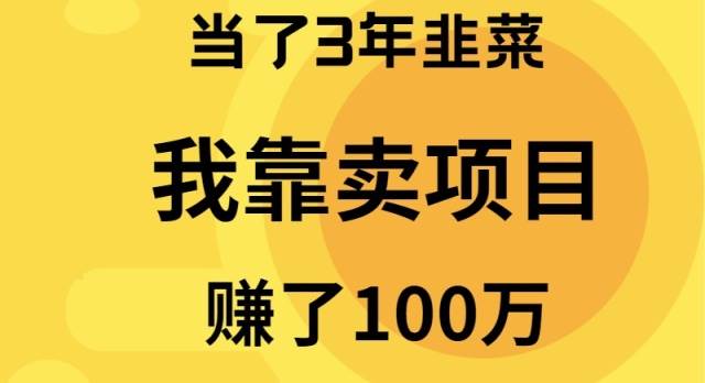 当了3年韭菜，我靠卖项目赚了100万-欧乐副业网