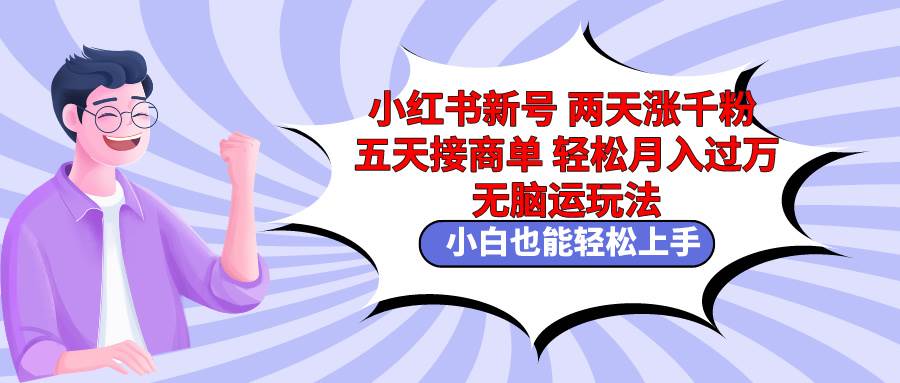 小红书新号两天涨千粉五天接商单轻松月入过万 无脑搬运玩法 小白也能轻…-欧乐副业网