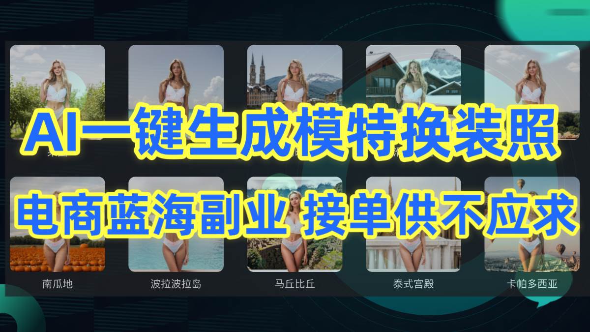 AI制作一键生成模特换装照，电商蓝海副业供不应求-欧乐副业网