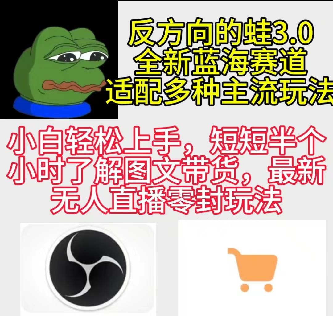 反方向的蛙3.0，图文最新玩法，变现多元化，新蓝海项目，小白轻松上手-欧乐副业网