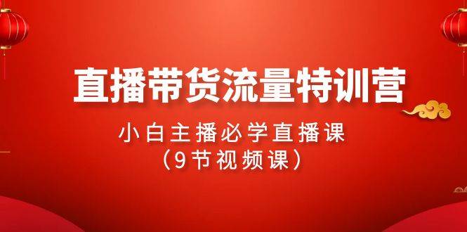 2024直播带货流量特训营，小白主播必学直播课（9节视频课）-欧乐副业网