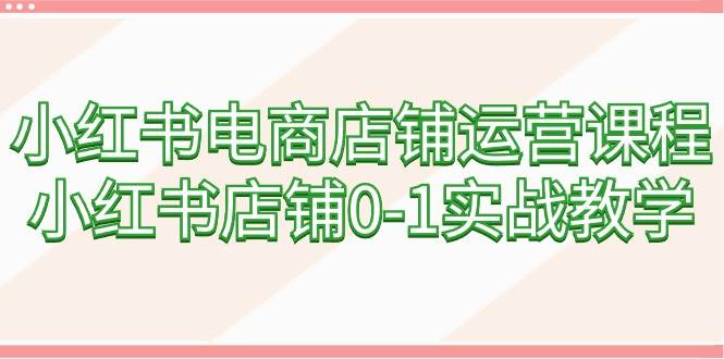 小红书电商店铺运营课程，小红书店铺0-1实战教学（60节课）-欧乐副业网